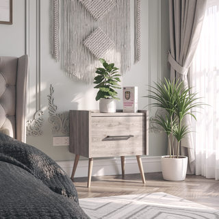 Sunvega Wall-Mounted Nightstand with Single Drawer for Bedroom or Living Room