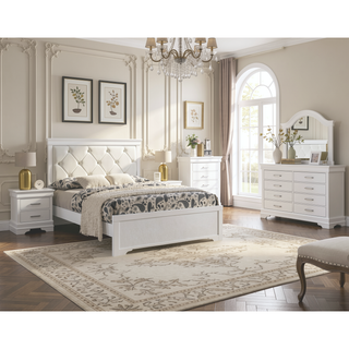 Sunvega Modern Glam Champagne Finish Crystal Diamond Tufted Crocodile Texture Nightstand