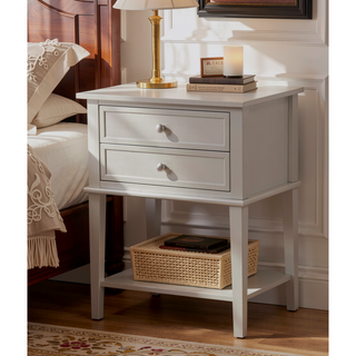 Sunvega Elegant Contemporary Nightstand with Open Shelf for Compact Storage