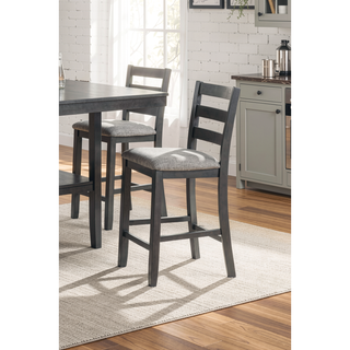 Sunvega Counter Height Dining Set with Shelve Base Table and Ladder Back Chairs