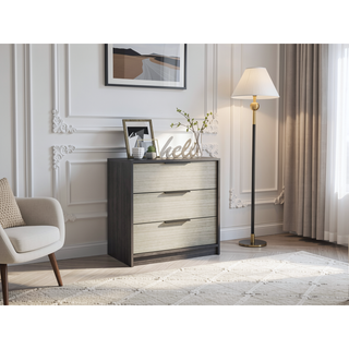Sunvega Kaia 3 Drawer Dresser with Open Display Top and Large Storage