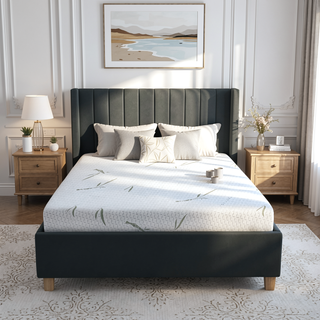 Sunvega 8-Inch Dual Layer Memory Foam Mattress with Bamboo Infused Cover Queen
