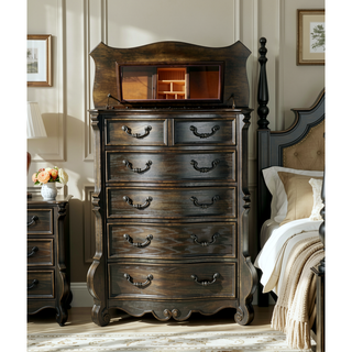 Sunvega Rhapsody Lift Top Chest in Dark Brown Multi Step Molasses Finish