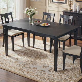 Sunvega Classic Country Style Rubber Wood Dining Table Set with Bench and Chairs