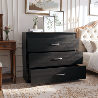 Sunvega Three Drawer Dresser with Superior Top in Black Wengue Finish