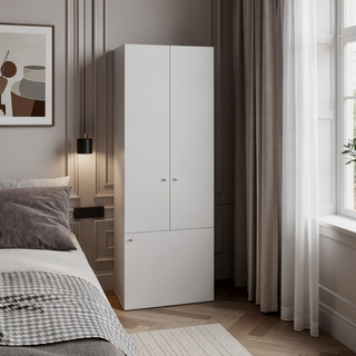 Sunvega Three-Door Freestanding Closet System with Hanging Rod and Shelves