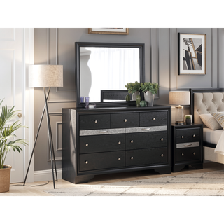 Sunvega Dark Brown Tufted Polyurethane Upholstered King Size Bed Frame