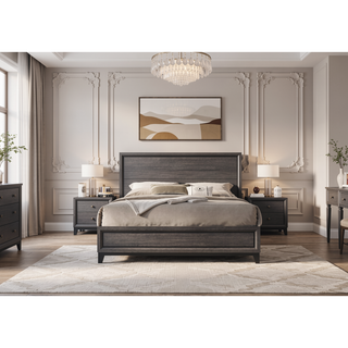 Sunvega Contemporary Gray Finish Wooden Dresser with Six Storage Drawers