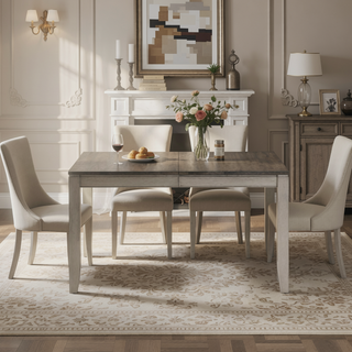 Sunvega Dark Brown Acacia Asian Hardwood Dining Table with Butterfly Leaf