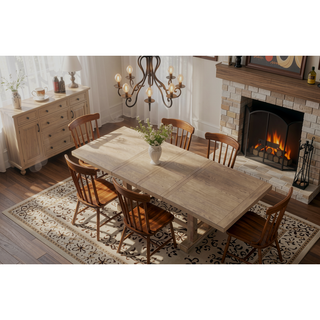 Sunvega Weathered Sand Finish Mango Wood Counter Table with Extendable Leaves