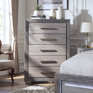 Sunvega Transitional Gray Chest with Metal Bracket Legs and Ball Bearing Glides