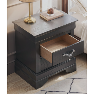 Sunvega Silver Champagne Nightstand with Two Spacious Drawers for Bedroom