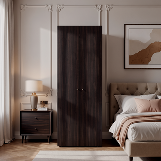 Sunvega 66.9 Inch Tall Oak Wardrobe Cabinet with 4 Shelves and Hanging Rod