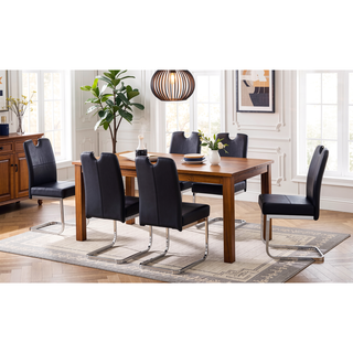 Sunvega Set of 4 White Thickened PU Dining Chairs with Ergonomic Design and Non-Slip Feet