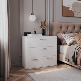 Sunvega Alpine Four Drawer Dresser with Flat Front Design for Bedroom Storage