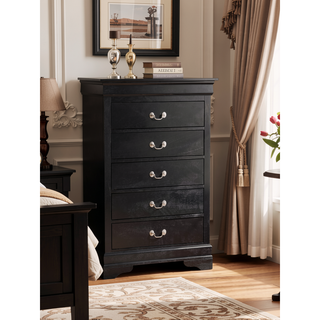 Sunvega Traditional Style Bedroom Chest with Carved Bases and Curved Mouldings