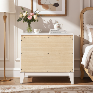 Sunvega Contemporary Modern Weathered Black Nightstand with Two Storage Drawers