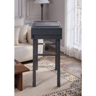 Sunvega Modern Industrial Cargo White Vanity Desk with Functional Storage Drawer
