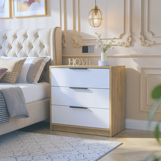 Sunvega Superior Top Light Gray Dresser with 3 Large Storage Drawers