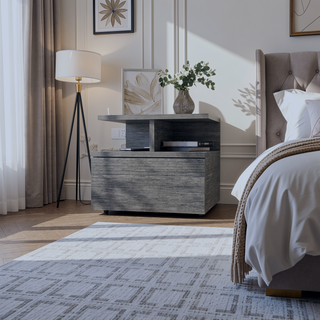 Sunvega Floating Nightstand with 2-Tier Shelf and Spacious Drawer for Easy Storage