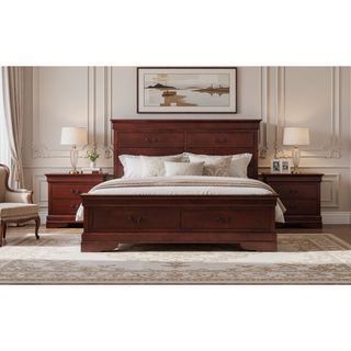 Sunvega Dark Brown Tufted Polyurethane Upholstered King Size Bed Frame