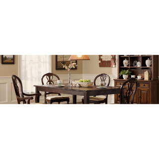 Sunvega Cardiff Espresso Finish Wooden Dining Table with Rectangular Tapered Legs