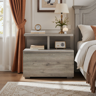 Sunvega Blue Floating Nightstand With Drawer And Shelves For Storage And Decor