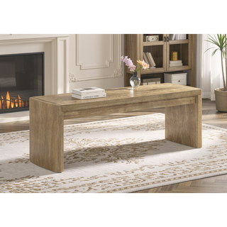 Sunvega Rubberwood and Oak Veneer Dining Bench with Rounded Edges