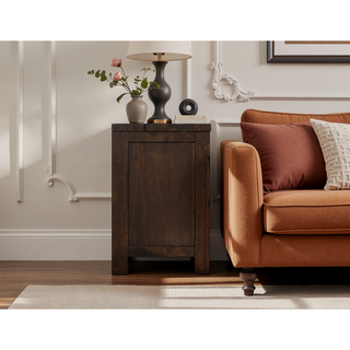 Sunvega Modern Rustic Ash Brown Nightstand with Two Drawers and Safety Hardware