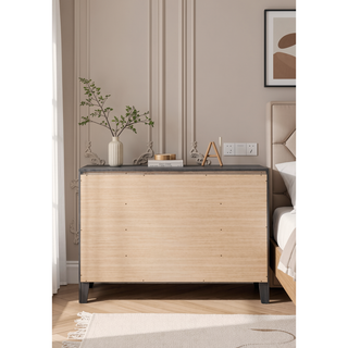 Sunvega Ireland Gray Oak Finish 8-Drawer Dresser with Smooth Glide Drawers