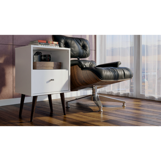 Sunvega Modern Nightstand with Drawer and Cubby for Bedroom or Living Room