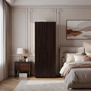 Sunvega Three-Door Freestanding Closet System with Hanging Rod and Shelves