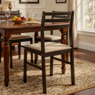 Sunvega Cappuccino and Tan 3-Piece Dining Set with Drop Leaf Table and Two Chairs