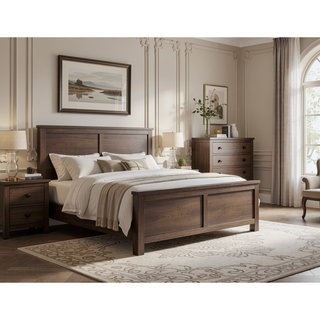 Sunvega Brown Farmhouse Style 5-Drawer Chest with Safety Hardware
