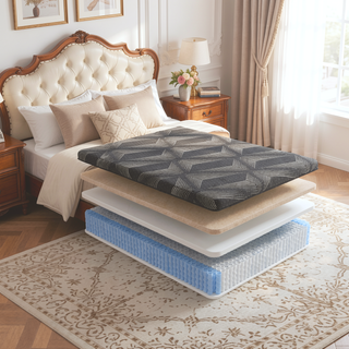 Sunvega Diamond Matrix Copper Cooling Hybrid Waterfall Top Mattress with Medium Feel
