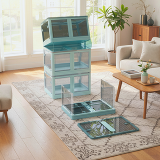 Sunvega Stackable Storage Bins with Wheels, Lids, and Collapsible Design