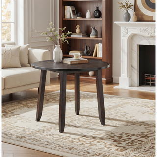 Sunvega 5-Piece Dining Set with Espresso Finish and Gray Tweed Chairs