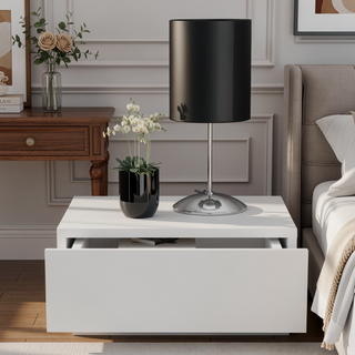 Sunvega Wall Mounted Nightstand with Spacious Surface and Generous Drawer for Bedroom