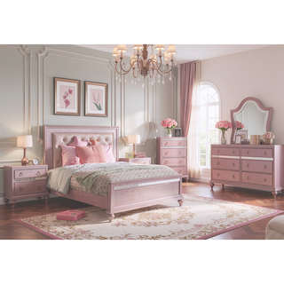 Sunvega Rose Gold Mirror Trim Chest with Felt Lined Top Drawers for Bedroom