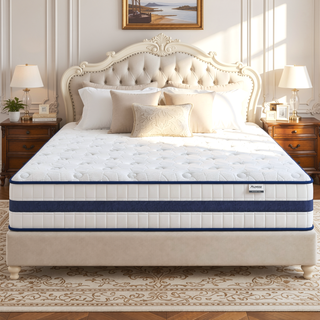Sunvega 12 Inch King Hybrid Mattress with Cooling Memory Foam and Pocket Coils for Motion Isolation