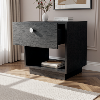 Sunvega Sumter 1 Drawer Nightstand with Large Storage Shelf and Big Top Surface