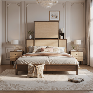 Sunvega Fully Assembled 6 Drawer Dresser with French Dovetail Wood Veneer Finish