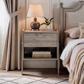 Sunvega Hyacinth Nightstand with One Drawer and Open Shelf
