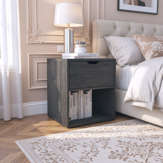 Sunvega 50x40x60 cm Nightstand End Table with Spacious Sliding Drawer