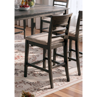 Sunvega 7-Piece Weathered Gray and Beige Transitional Counter Height Dining Set