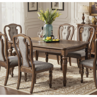 Sunvega Contemporary Style Ash Oak Finish Solid Wood Rectangle Dining Table