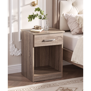 Sunvega Wenge Nightstand With Sleep Design For Bedroom Storage
