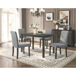 Sunvega Contemporary Rectangular Dining Table with Dark Wood Finish for Dining Room