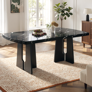 Sunvega Modern Tufted Linen Entryway Bench with Black Rubber Wood Legs for Kitchen