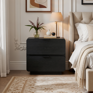 Sunvega Modern Nightstand with Two Spacious Drawers for Bedroom Use